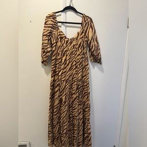 Anthropologie animal print maxi dress